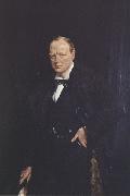Sir William Orpen Winston Churchill oil painting on canvas